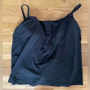 TravelSmith Black Cami Sleeveless Tank Top with Built in Bra Nude Liner 38D